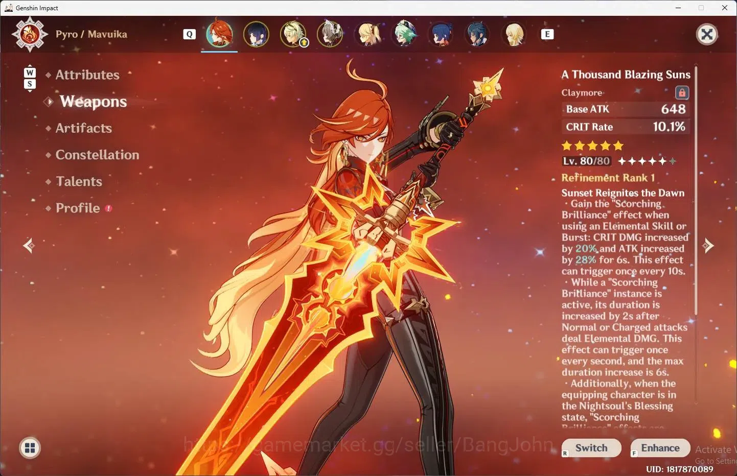 Genshin Impact Accounts ASIA | AR 45|3 Limit+2 Charstd|Limit(Mavuika+Sign, image 3