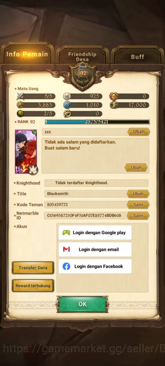 The Seven Deadly Sins: Grand Cross Accounts Midgame ASIA | 3,9M CC |diamond 212 | 3 Lr Elizabeth,| UR 12 Merlin&Esca 8