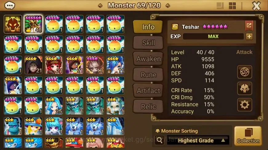 Summoners War: Sky Arena Accounts GLOBAL | NB 5 TESHAR,Starter Gacha 115 12Y+160 11Y image 2