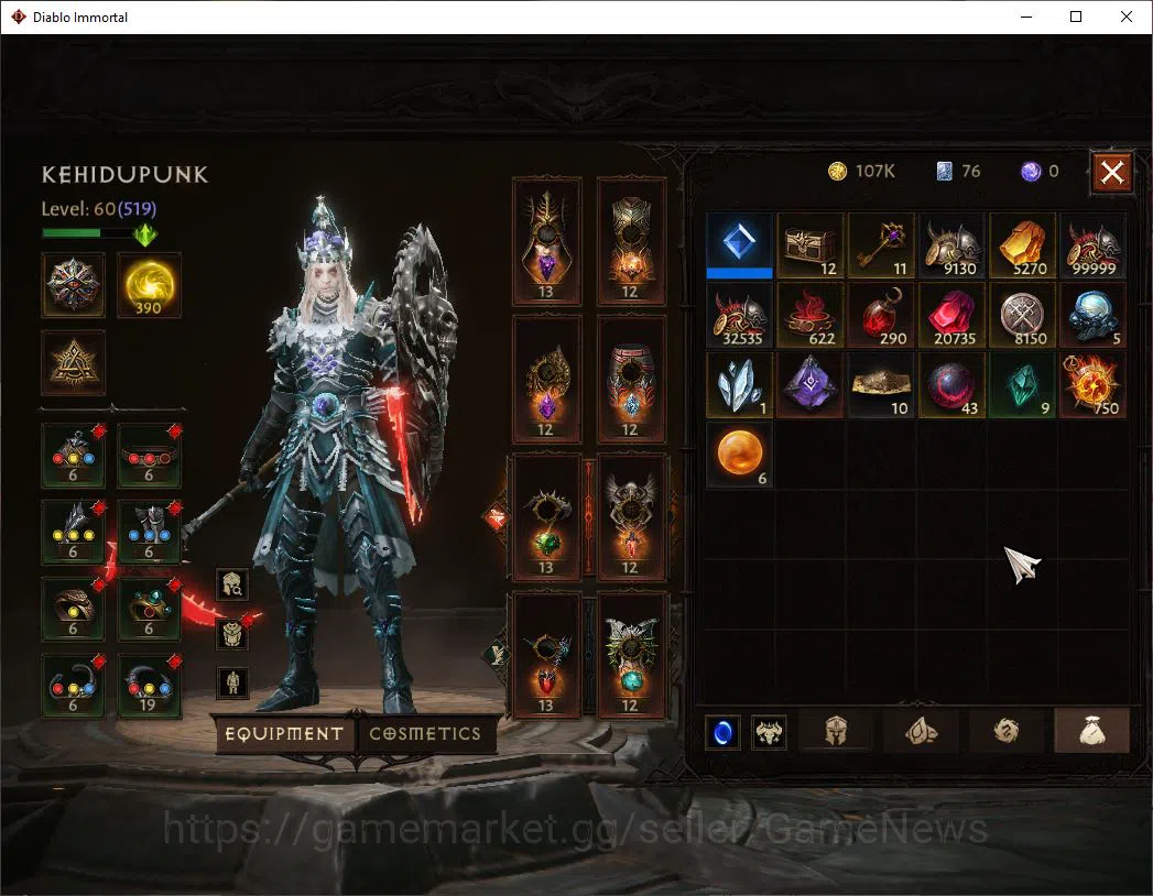 Diablo Immortal Accounts SEA - Vasily|Lv60(519)|Necromancer|CR 35k|Reso 390 image 10