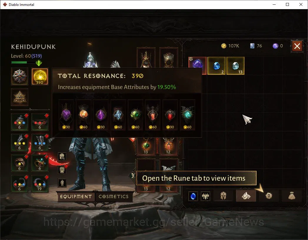 Diablo Immortal Accounts SEA - Vasily|Lv60(519)|Necromancer|CR 35k|Reso 390 image 12