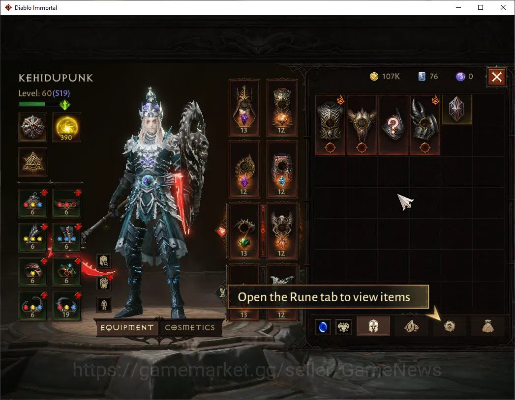 Diablo Immortal Accounts SEA - Vasily|Lv60(519)|Necromancer|CR 35k|Reso 390 image 14