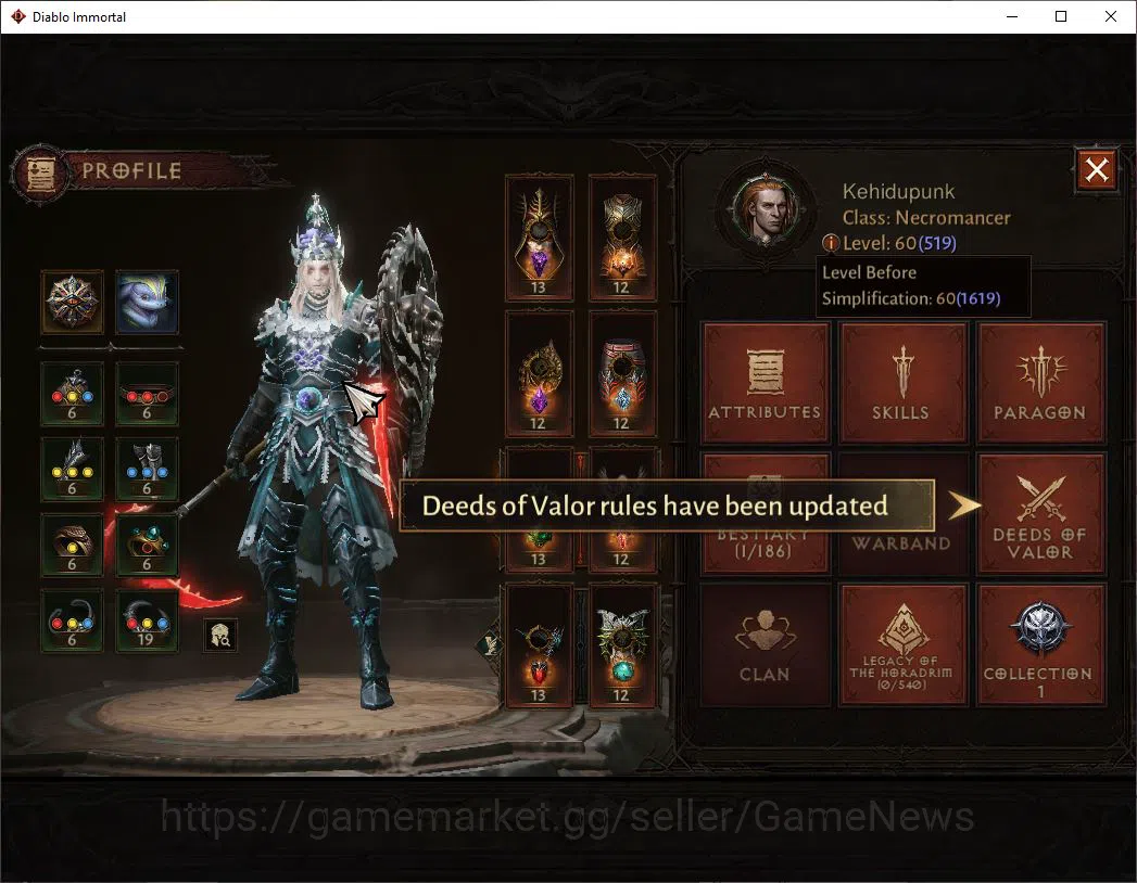 Diablo Immortal Accounts SEA - Vasily|Lv60(519)|Necromancer|CR 35k|Reso 390 image 16