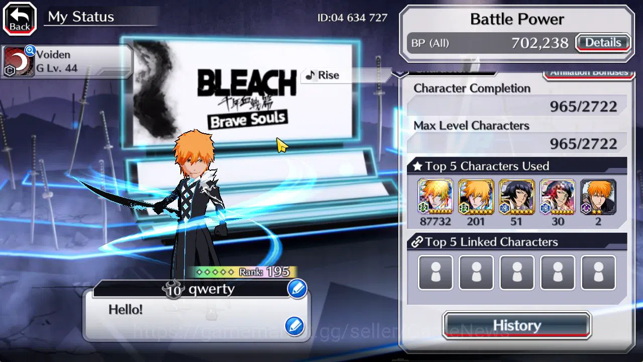 Bleach: Brave Souls Accounts [GLOBAL]52 Orbs|Rukia,Ichigo 10th Anniv,Soul Reape image 3