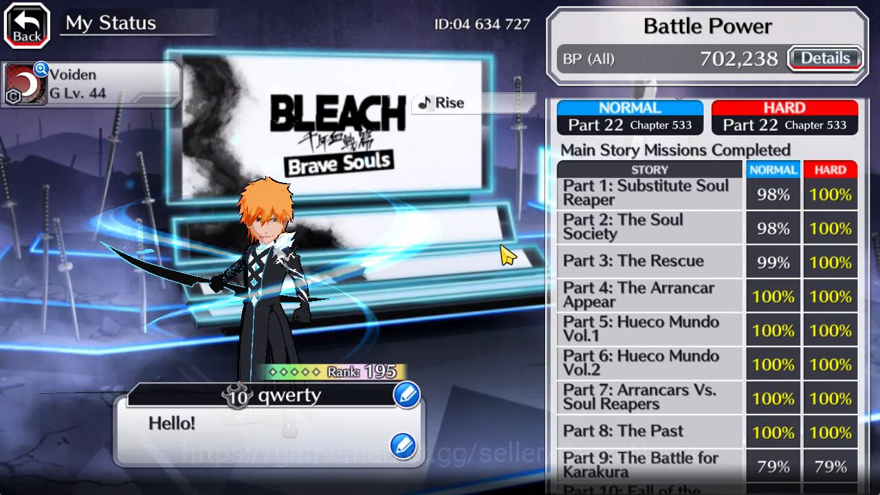 Bleach: Brave Souls Accounts [GLOBAL]52 Orbs|Rukia,Ichigo 10th Anniv,Soul Reape image 4