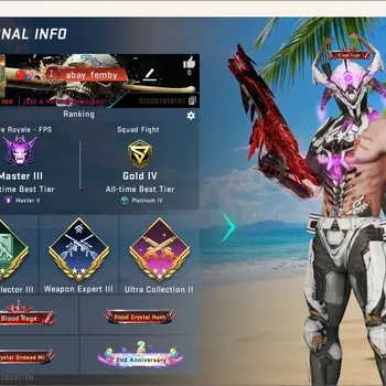 Blood Strike Accounts Collab Skin ASIA |3 Eternal: MP5-Bloodrift,MP7-Tidesong|Ultra Melee:The Iron-,|6 Collab Guns|11 Ultra