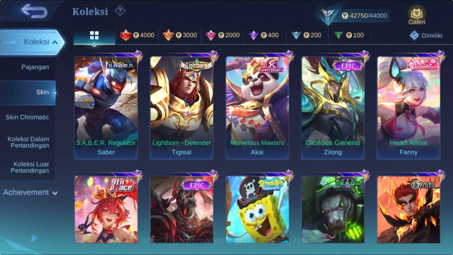 Mobile Legends: Bang Bang Accounts Hero 131 Skin 230 | EmblemMax | KOF Karina, CC Nat image 10