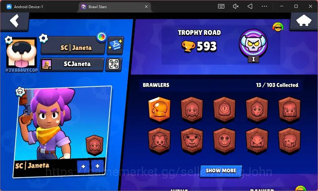 Brawl Stars Accounts Global|593 Trophy|13 Brawler|2 Max Hypercharge(She image 2