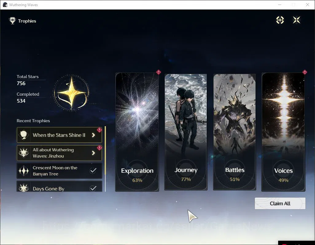 Wuthering Waves Accounts Starter EU|UL 46|2 Limited| [Sigrika Rc 1,Qiuyuan]+Sign |DB Lv 30|Female MC|Log Kuro|Check 9