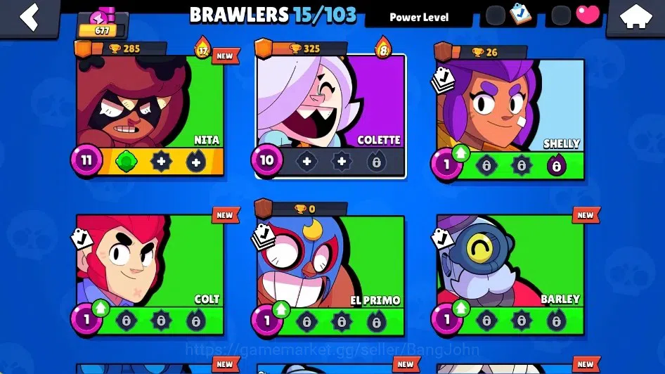Brawl Stars Accounts Global|677 Tropyh|15 Brawlers-1 Max Lv. [Nita]|1 R image 6