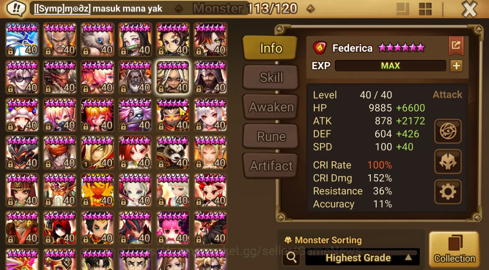Summoners War: Sky Arena Accounts ASIA WELL ACC|5 LD(Seimei,D Nezuko,Ritsu,Zenisek,B image 12