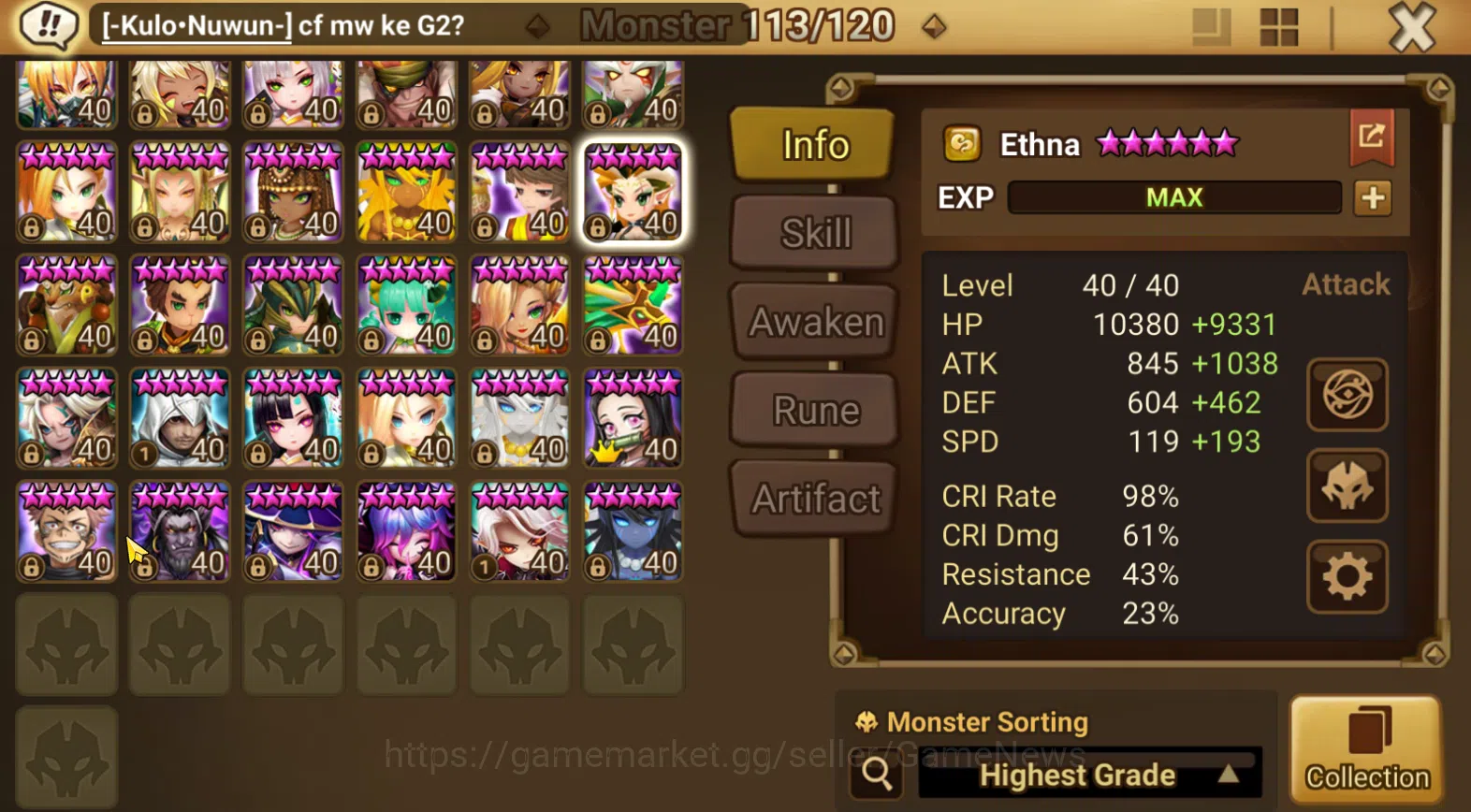 Summoners War: Sky Arena Accounts ASIA WELL ACC|5 LD(Seimei,D Nezuko,Ritsu,Zenisek,B image 14
