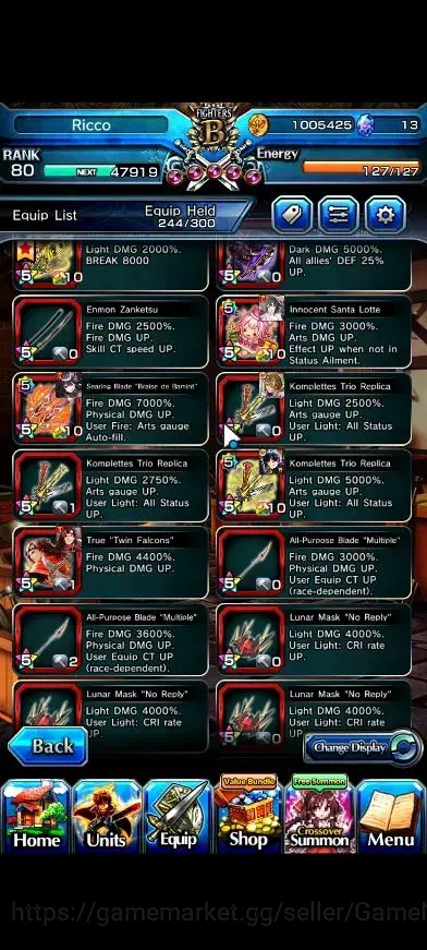 Grand Summoners Accounts End-Game Global|Rank 80|24 Ascend+7 TW|Houka inumuta,Summer Miyu,Touma Kmjo,Chloe,JAY,Saber 11