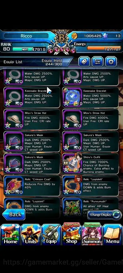 Grand Summoners Accounts End-Game Global|Rank 80|24 Ascend+7 TW|Houka inumuta,Summer Miyu,Touma Kmjo,Chloe,JAY,Saber 15