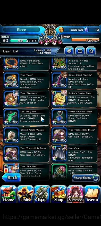 Grand Summoners Accounts End-Game Global|Rank 80|24 Ascend+7 TW|Houka inumuta,Summer Miyu,Touma Kmjo,Chloe,JAY,Saber 16