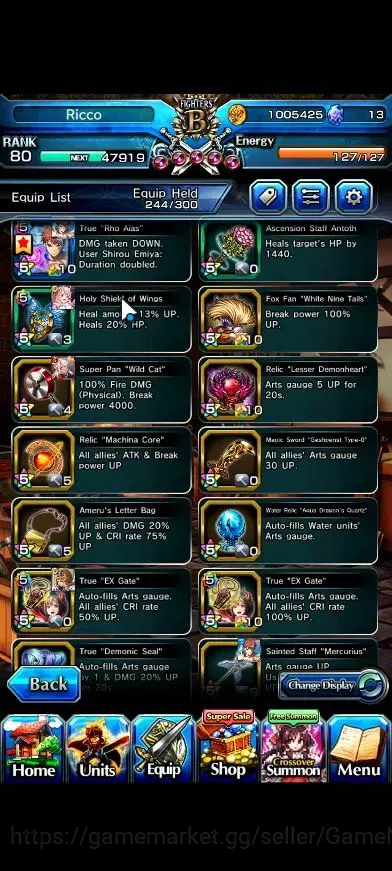 Grand Summoners Accounts End-Game Global|Rank 80|24 Ascend+7 TW|Houka inumuta,Summer Miyu,Touma Kmjo,Chloe,JAY,Saber 17