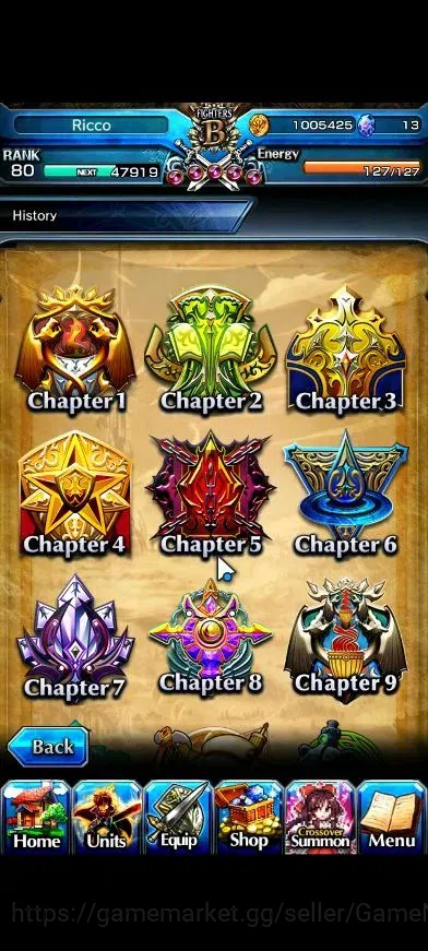Grand Summoners Accounts End-Game Global|Rank 80|24 Ascend+7 TW|Houka inumuta,Summer Miyu,Touma Kmjo,Chloe,JAY,Saber 20