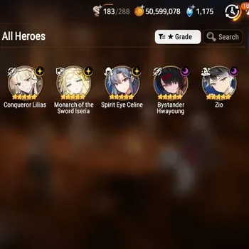 Epic Seven Accounts High-End Global Unverif|5 ML[Zio,CLilias,SECeline,MSIseria,BHwayoung]|PoH+Bless ON|Stigma 82K|Check