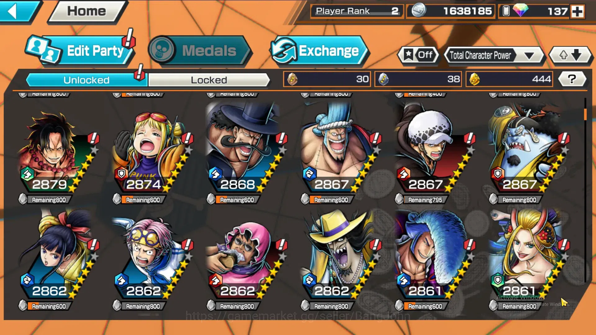 One Piece Bounty Rush Accounts GLOBAL|GF 444|4Ex|St Nusjuro,TS Kaido,MD Garp,MD T image 8