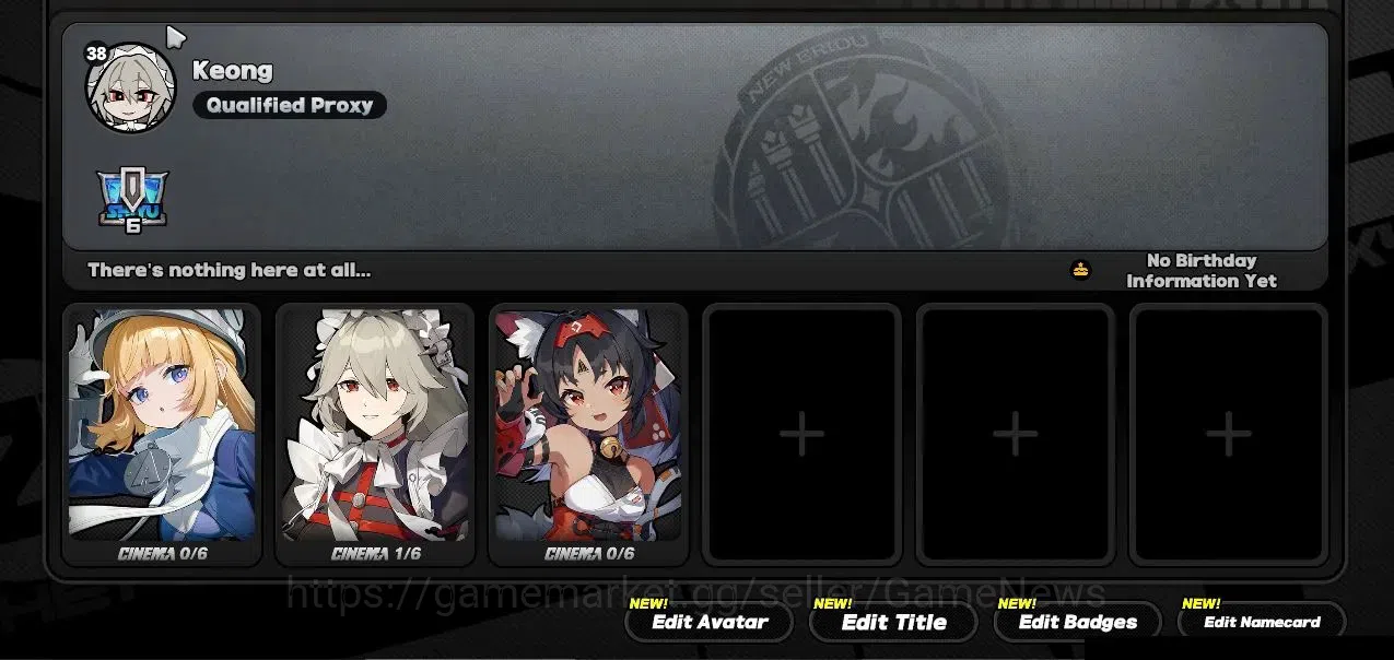 Zenless Zone Zero Accounts Starter ASIA|IK 38|1 Limited (Norma)+Sign |2 STD Character (Nekomata)+Sign Rina M1|1 S Bangboo|MC 12