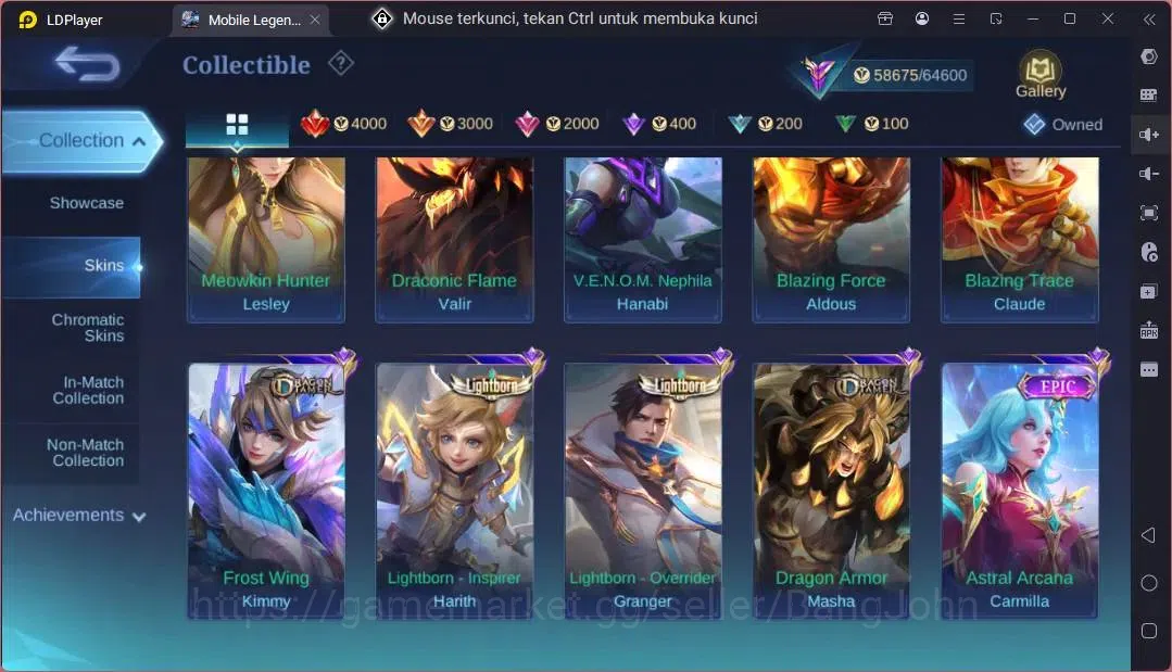 Mobile Legends: Bang Bang Accounts Global|Hero 131|Skin 250|Renowned|Sanrio Floryn|KO image 14