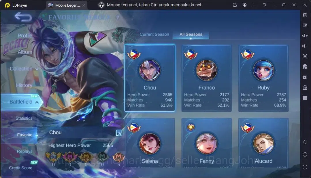 Mobile Legends: Bang Bang Accounts Global|Hero 131|Skin 250|Renowned|Sanrio Floryn|KO image 4
