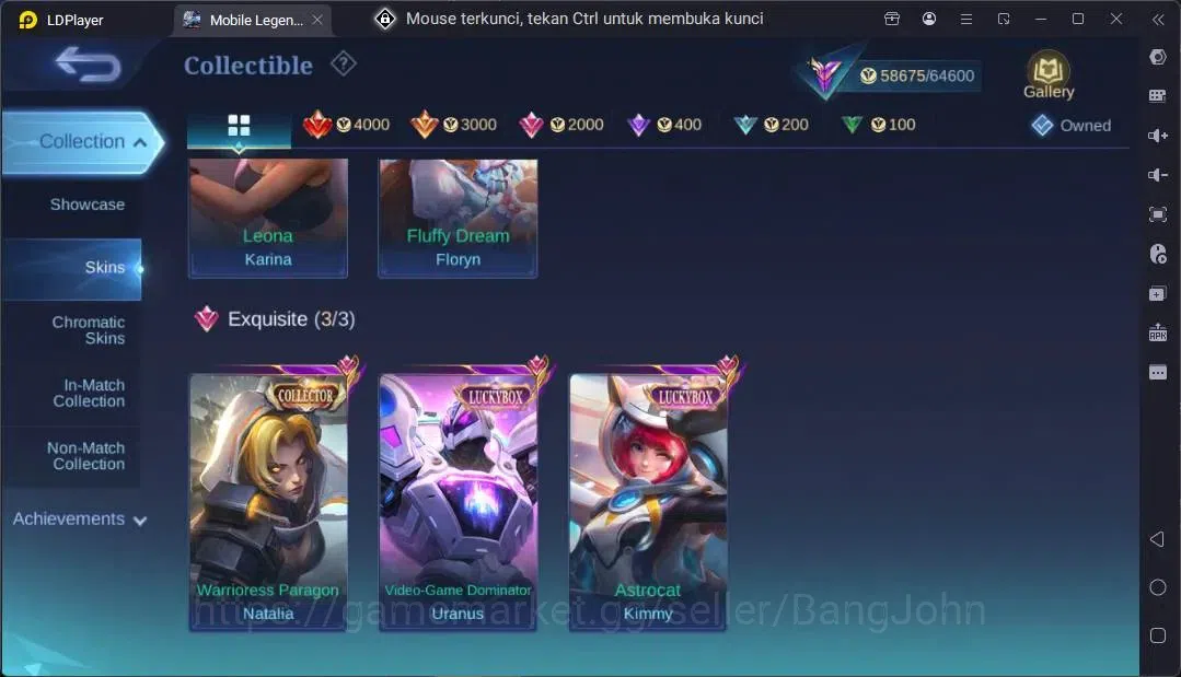Mobile Legends: Bang Bang Accounts Global|Hero 131|Skin 250|Renowned|Sanrio Floryn|KO image 8