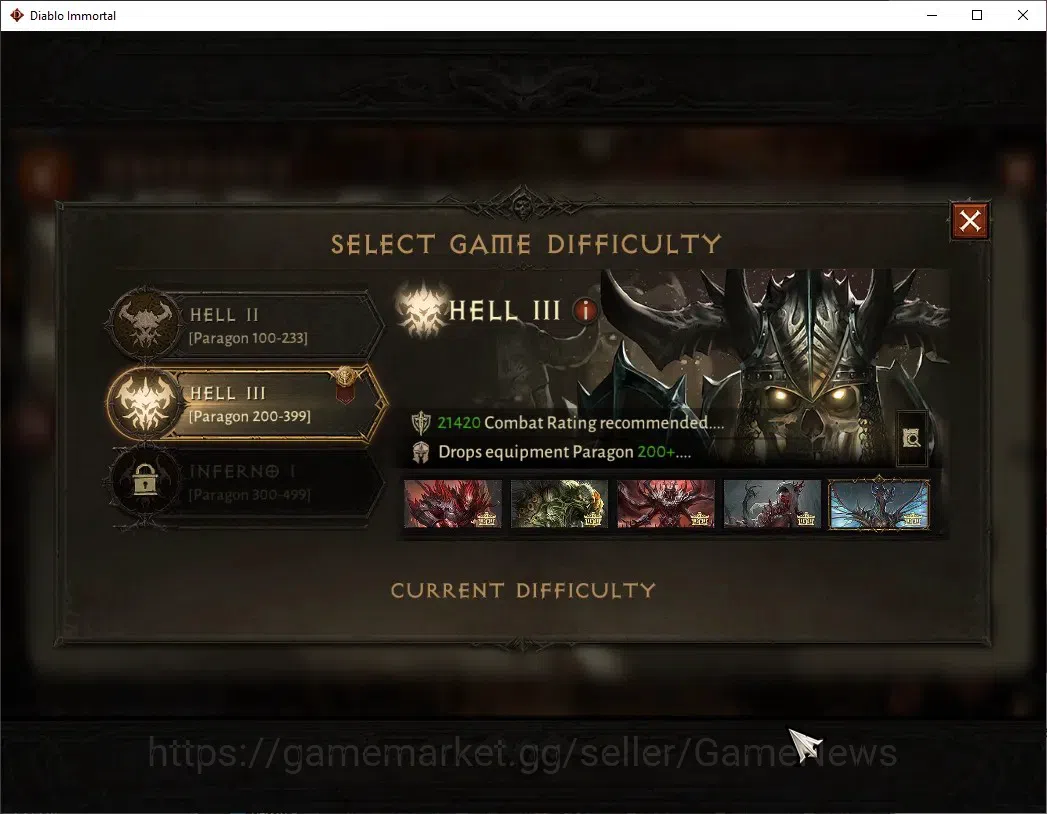 Diablo Immortal Accounts High-End SEA - Vasily|CS ON|Lv 60 (264)|Demon Hunter|CR 27k|Reso 540|Paragon Slinger|Hell III|3 13