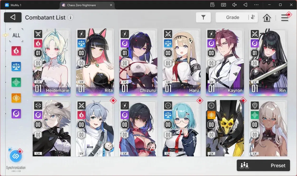 Chaos Zero Nightmare Accounts ASIA | Lv54 | 7 SSR | Heidemarie ME 1| Chizuru ME  image 10