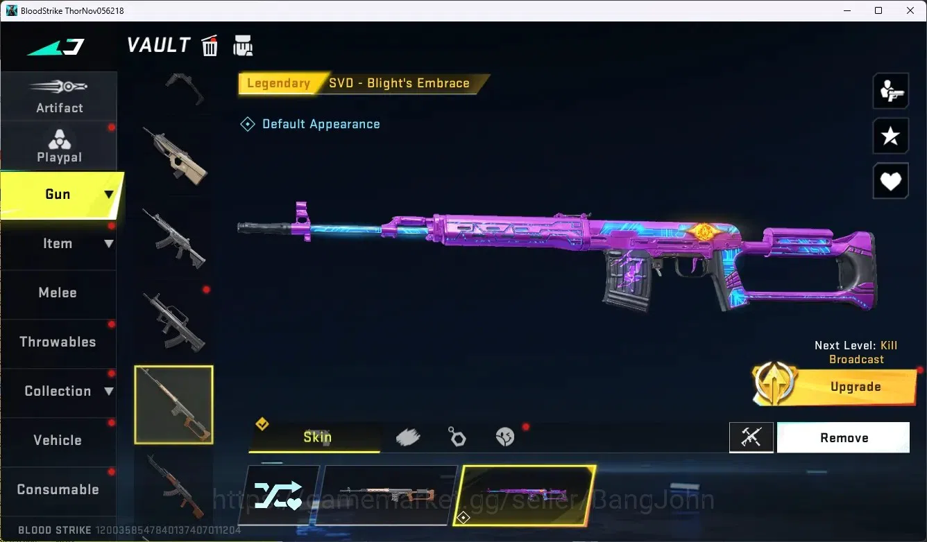 Blood Strike Accounts ASIA | 1 Eternal Gun: QBZ95-Whisper | 1 Legendary image 3