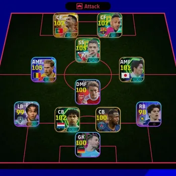 eFootball Accounts Starter [Android/iOS]BigTime CR7(108) Blitz Suarez(105) De bruyne(105) | Balanced squad (3129)