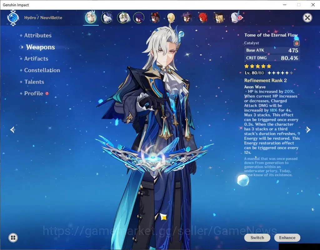 Genshin Impact Accounts End Game Asia | AR 55| 7 Limited+3(*5Wep)|[Trio Archons],[Neuvilette,Hutao]+Sign,Skirk|Mc Female|All 3