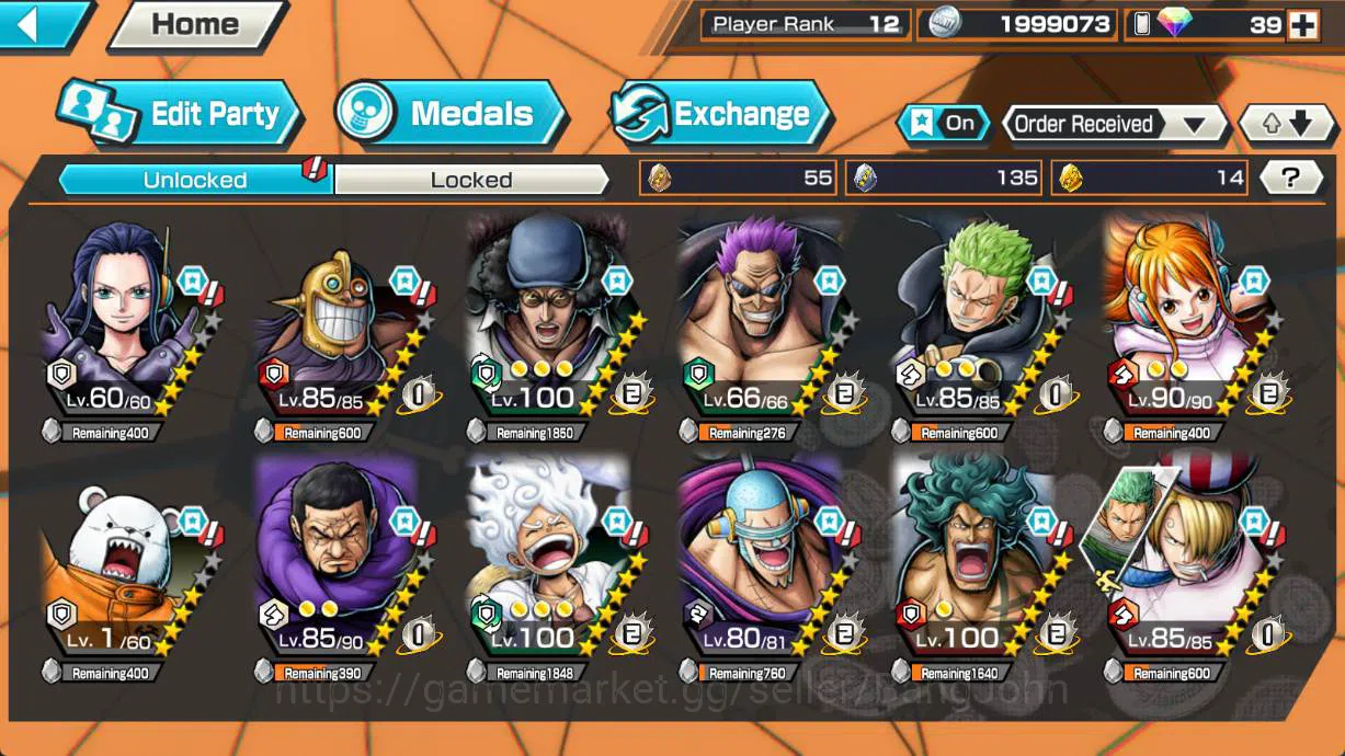 One Piece Bounty Rush Accounts global, 3 ex, 2 max | bp kuzan, luffy gear 4, film image 3