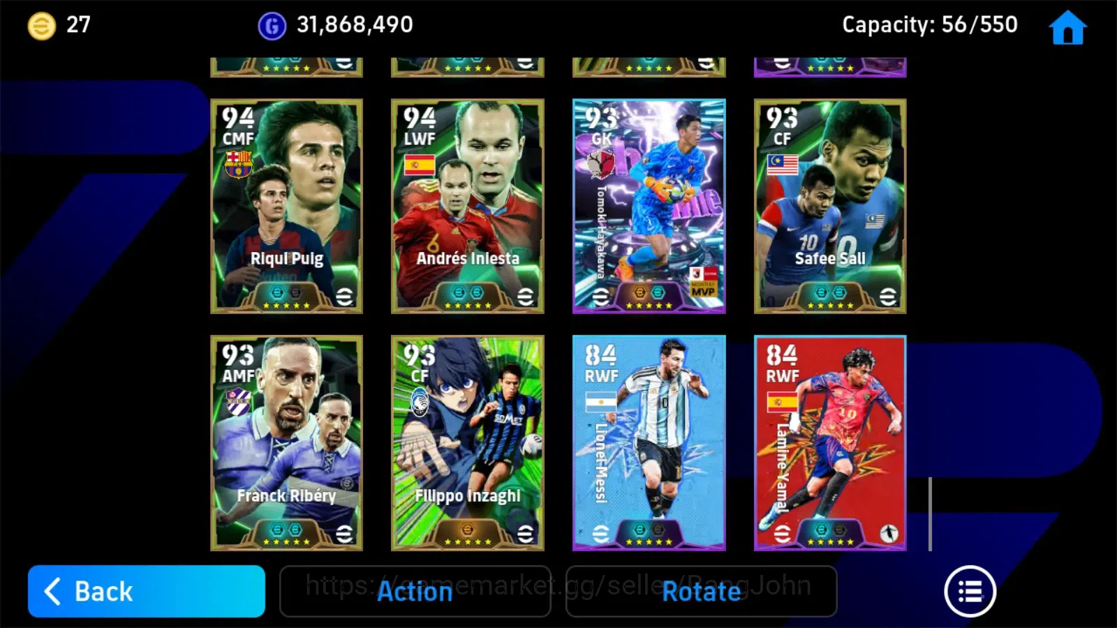 eFootball Accounts High-End Mobile |PW 3214|Bigtime Yamal,Nistelrooij|Epic Cannavaro,Alonso,Cafu Etc|SHW 1
