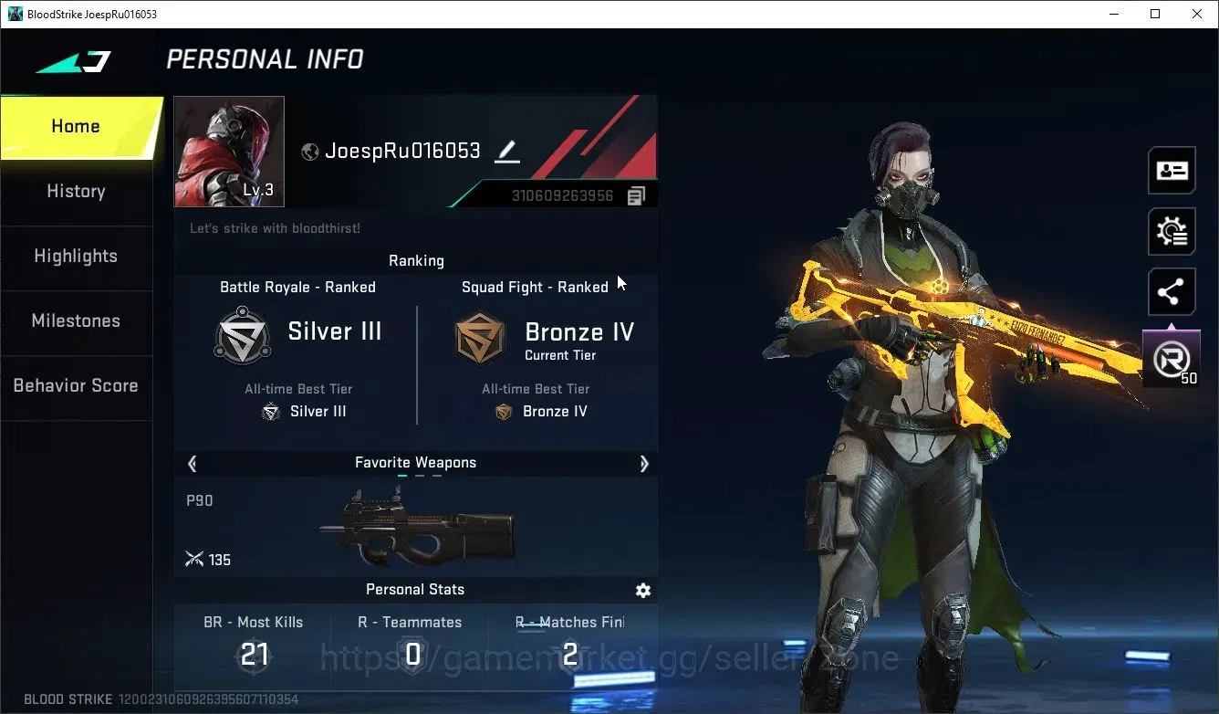 Blood Strike Accounts Starter ASIA|Starter Acc| KAG-6 Collab|2 ULTRA|2 LEGENDARY Guns|2 LEGENDARY Items|LogNetEase(BS546Z) 1