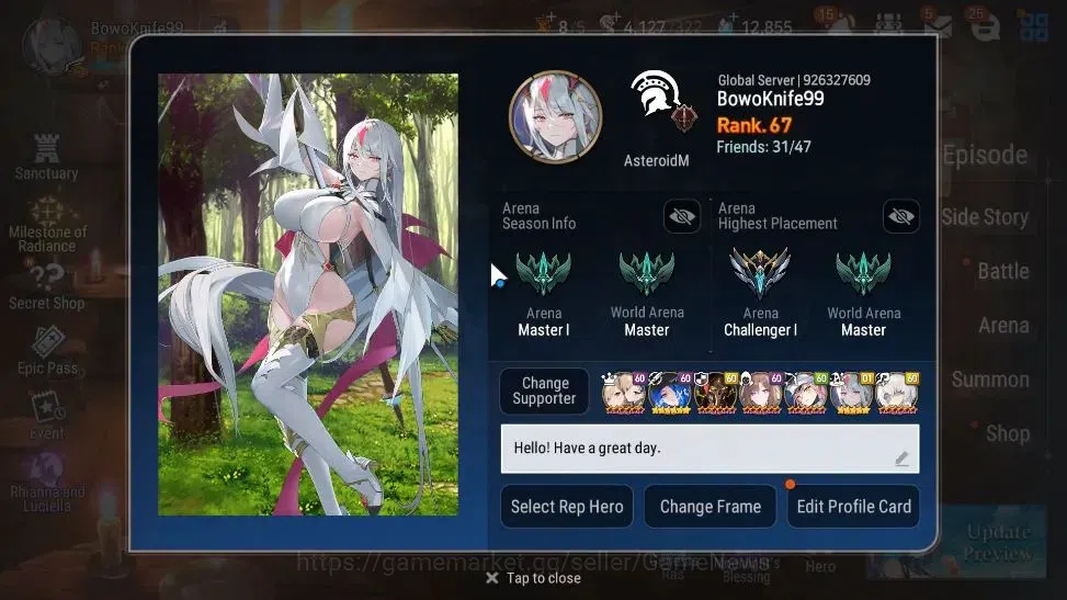 Epic Seven Accounts GLOBAL Unverif|19 ML(NOTOS,School Nurse Yulha,RNL, image 2