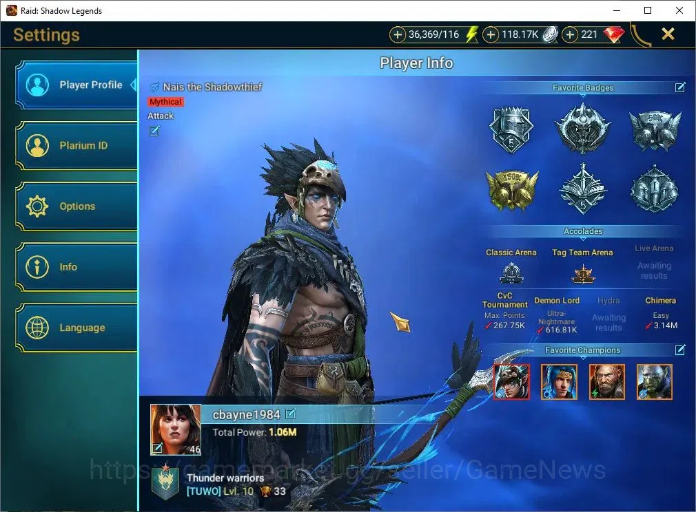 Raid: Shadow Legends Accounts Lv46 1M Power|1 Mythic[Nais]+24 Legend(Minaya,Alic image 2