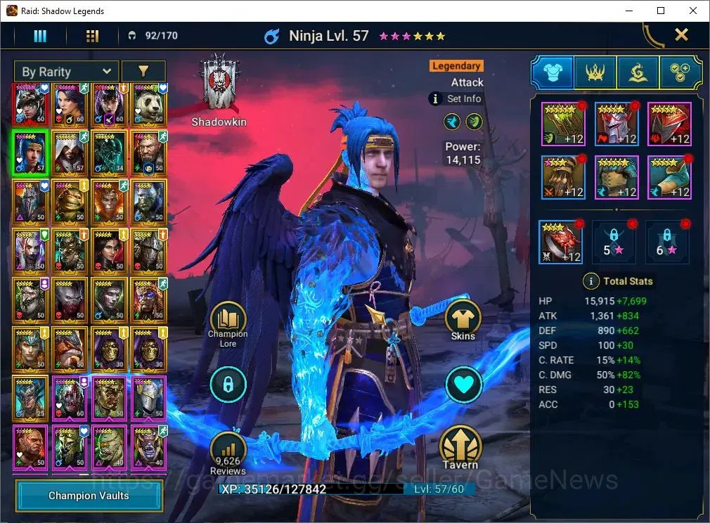 Raid: Shadow Legends Accounts Lv46 1M Power|1 Mythic[Nais]+24 Legend(Minaya,Alic image 7