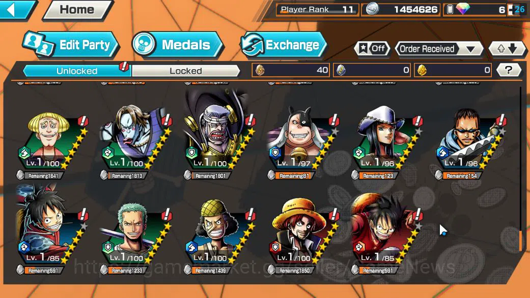 One Piece Bounty Rush Accounts Starter Global|5 EX|5Elders Saturn,KOP Roger,BP Kuzan,[Borsalino],4Emperor Teach|Rank 12
