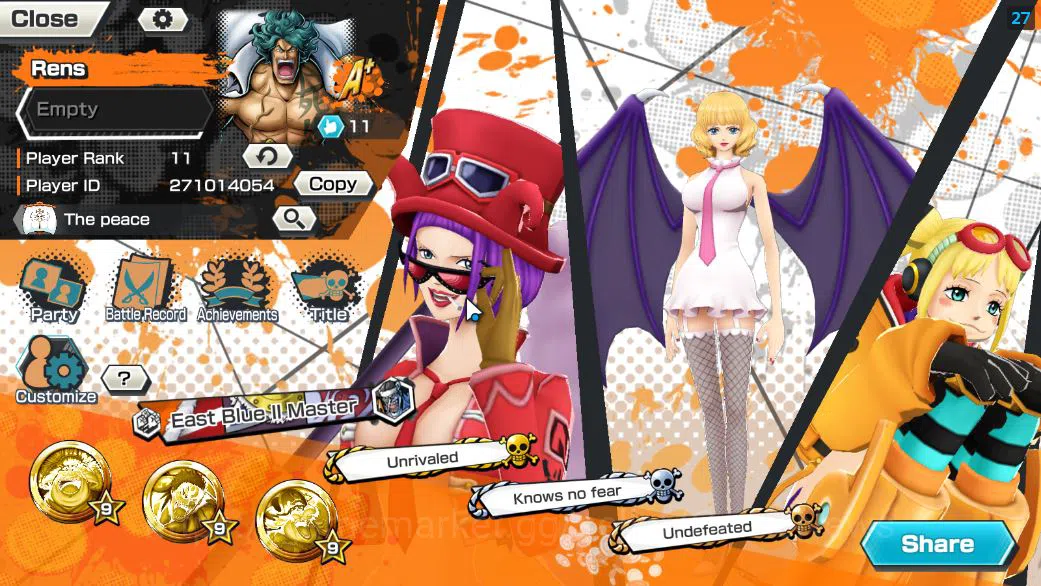 One Piece Bounty Rush Accounts Starter Global|5 EX|5Elders Saturn,KOP Roger,BP Kuzan,[Borsalino],4Emperor Teach|Rank 2