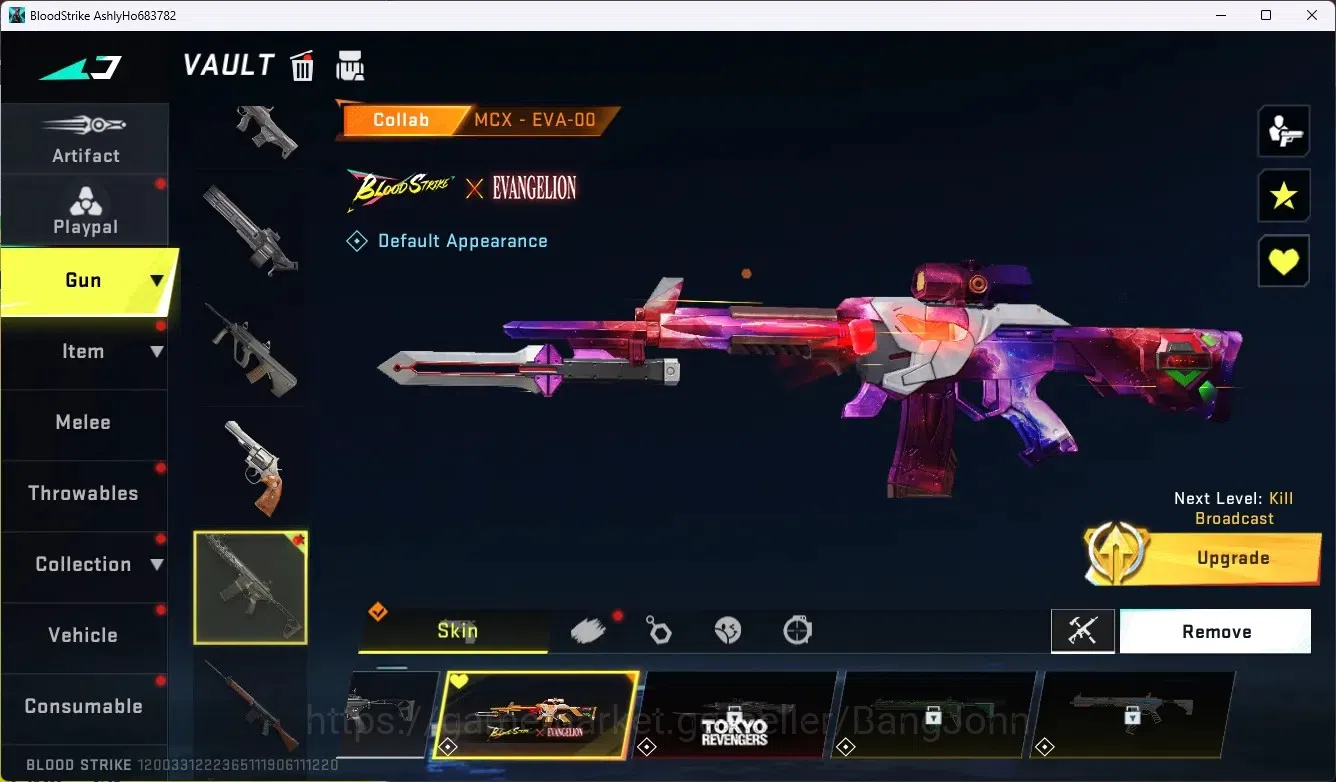 Blood Strike Accounts ASIA|Collab Gun MCX - EVA-00|1 Legend Gun|Collab E image 3