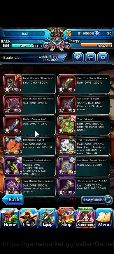 Grand Summoners Accounts Global|Rank 56|2 Ascend+1 TW|Reimu Harukei+TW,Seli image 9