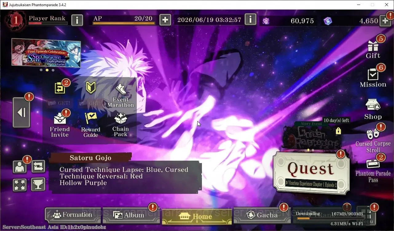 Jujutsu Kaisen: Phantom Parade Accounts SEA |PR 1|4,6K Cube|7 SSR 1 Limited|Within Infinit image 1