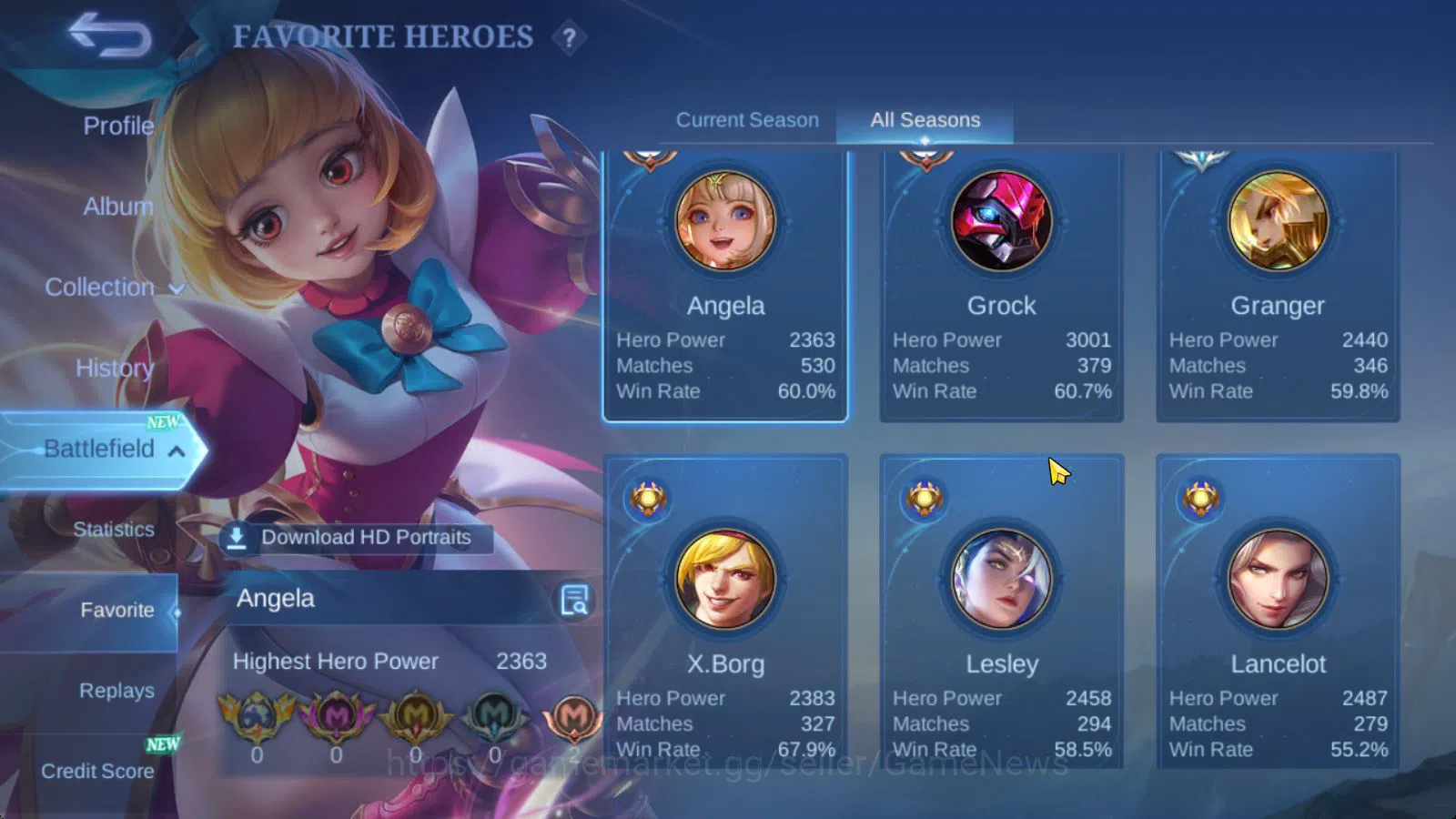 Mobile Legends: Bang Bang Accounts Hero 131|Skin 610|Legend Alu,Franco|Akai Panda,Iri image 4