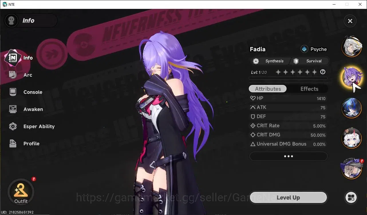 Neverness to Everness Accounts Global EU |HL 3| 5 SSR Jiuyuan A1, Sakiri, Daffodi image 4