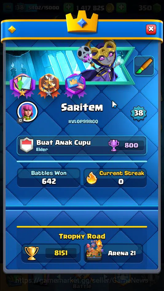 Clash Royale Accounts Lv 38|Trophy 8151|KTL 13|Limited Skin|Card 121| 2  image 2
