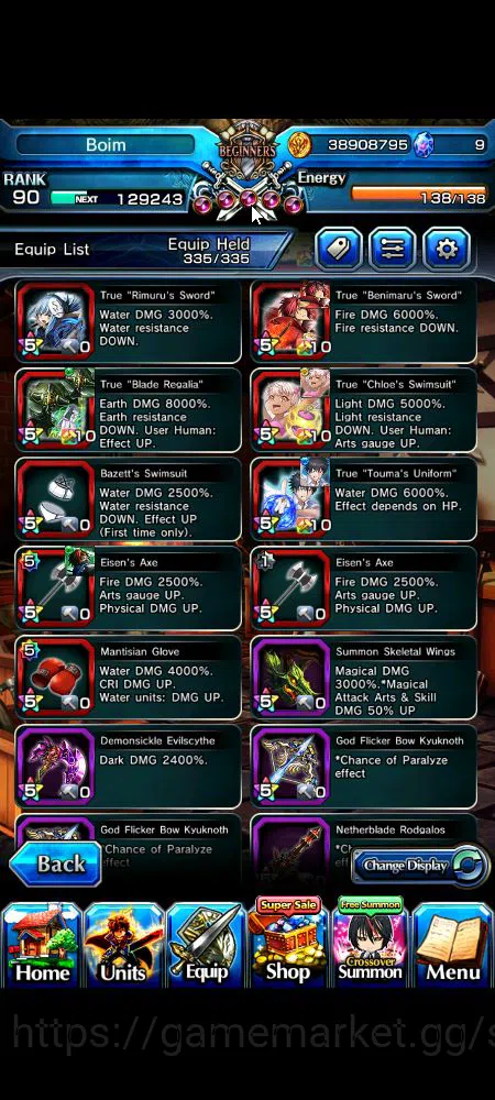 Grand Summoners Accounts Global|Rank 90|23 Ascend+20 TW|[Emiyu,Touma,DL Rim image 10