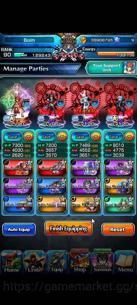 Grand Summoners Accounts Global|Rank 90|23 Ascend+20 TW|[Emiyu,Touma,DL Rim image 16