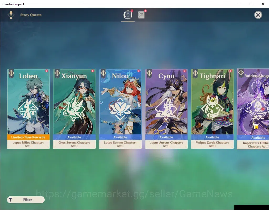 Genshin Impact Accounts Others ASIA|AR 51|Rate On|1 Limited + 3 (*5 Weapon)| Skirk |Amos' Bow,Aquila Favonia,Skyward 17
