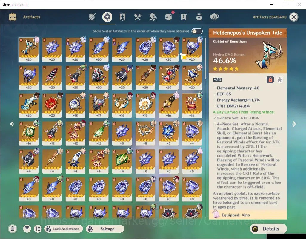 Genshin Impact Accounts Others ASIA|AR 51|Rate On|1 Limited + 3 (*5 Weapon)| Skirk |Amos' Bow,Aquila Favonia,Skyward 4